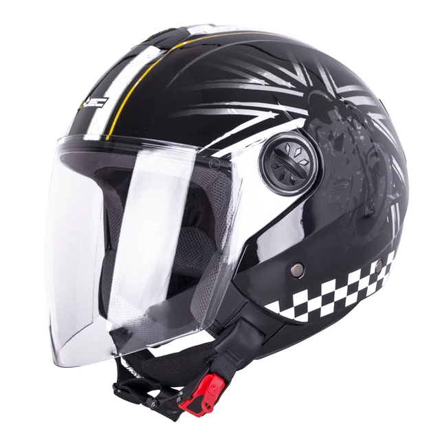 Kask motocyklowy otwarty na skuter FS-715B Union Black - Czarno-graficzne