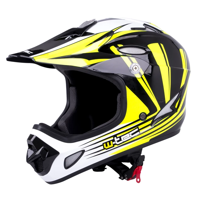 W-TEC FS-605 Allride Downhill Helm - Blue Ritual - Yellow Graphic