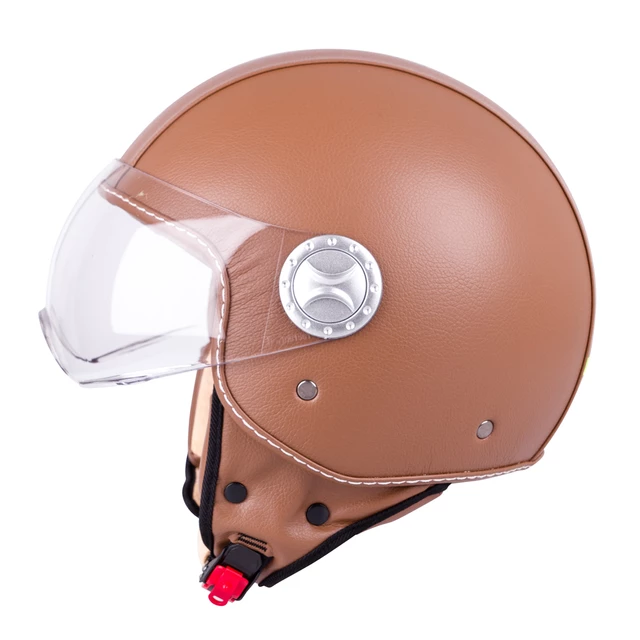 Scooter Helmet W-TEC FS-701B Leather Brown