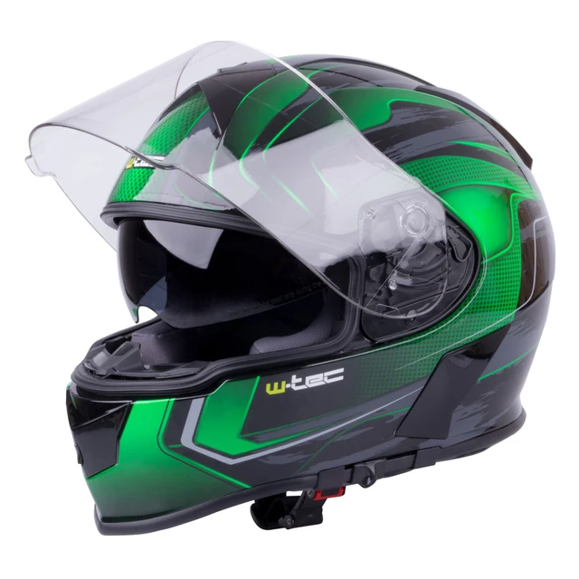 Kask motocyklowy W-TEC V126 + Blenda - Zielony - Zielony