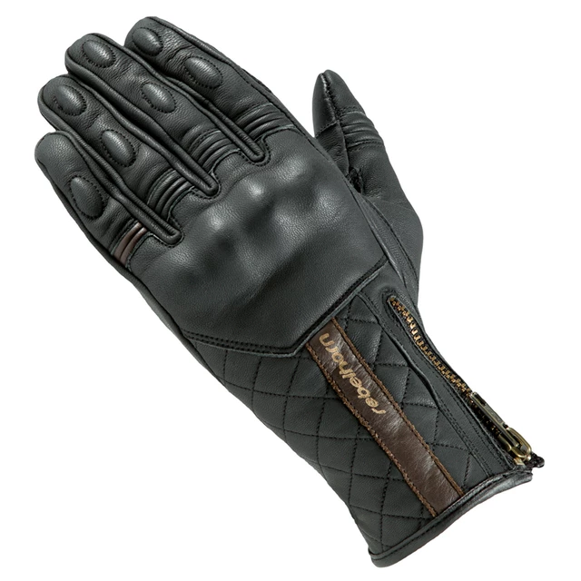 Leather Motorcycle Gloves Rebelhorn Opium II Retro Lady CE