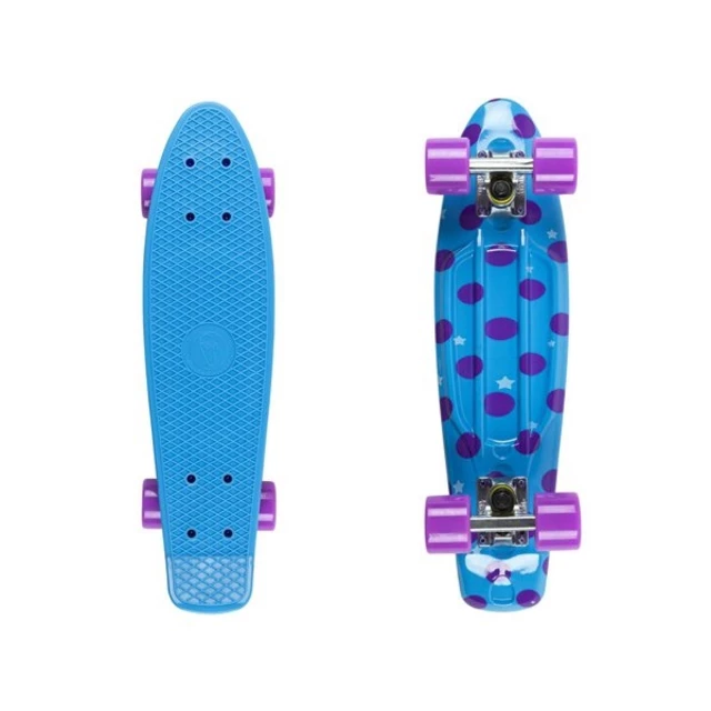 Penny board Fish Print DOTS 22" - silver-transparent-blue