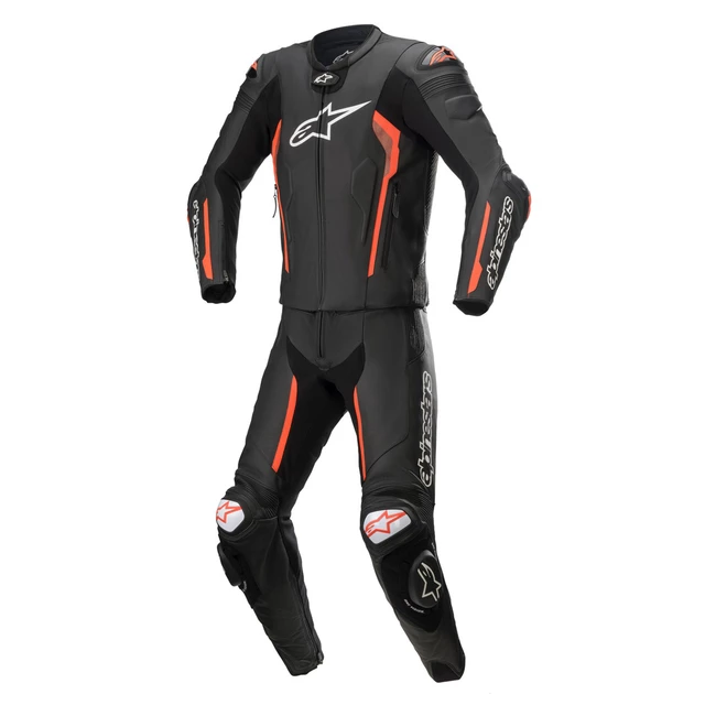 Two-Piece Motorcycle Leather Suit Alpinestars Missile 2 Black/Fluo Red - Black/Fluo Red - Black/Fluo Red