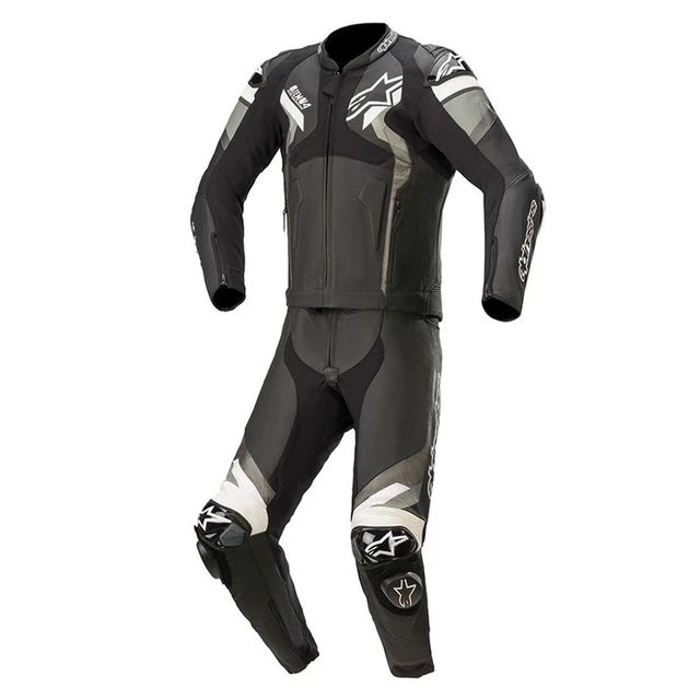 Two-Piece Motorcycle Leather Suit Alpinestars Atem 4 Black/Gray/White - Black/Grey/White - Black/Grey/White