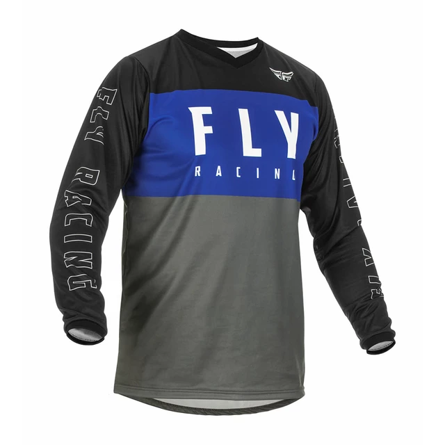 Motocross Jersey Fly Racing F-16 USA 2022 Blue Grey Black - Blue/Grey/Black