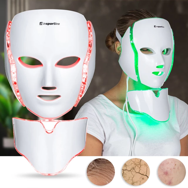 Pielęgnacyjna maska ​​LED na twarz i szyję terapia fotonowa inSPORTline  Hilmana - inSPORTline