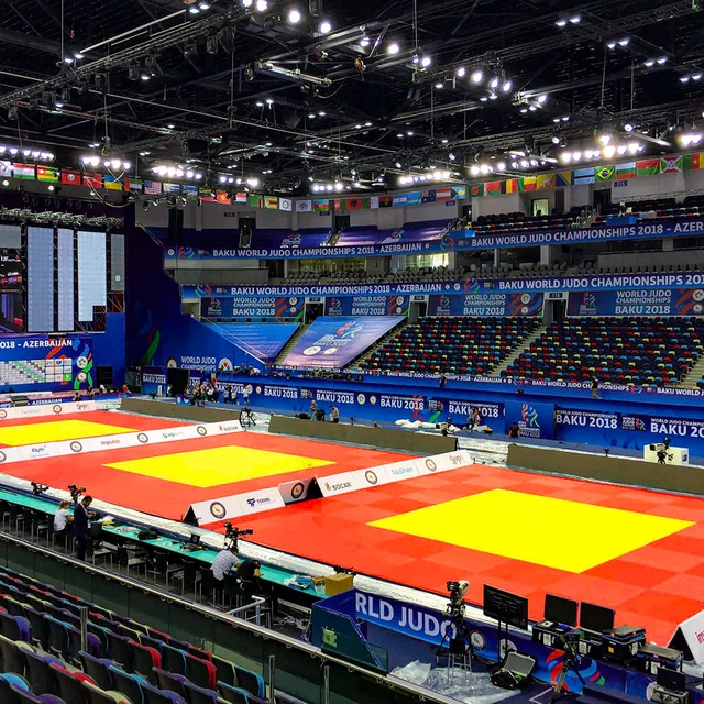 Oryginalna mata do ćwiczeń Judo Tatami Taishan 200x100x5 cm żółta