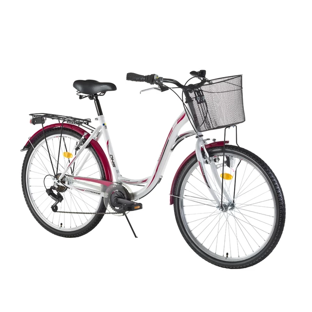 Városi kerékpár DHS Citadinne 2834 28" - fehér-fekete-pink