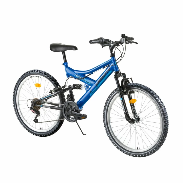 Rower dla dzieci z pełnym zawieszeniem Kreativ 2441 24" - model 2016 - Niebieski