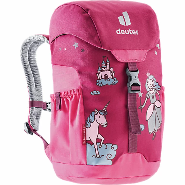 Dětský batoh Deuter Schmusebär - dustblue-alpinegreen - ruby-hotpink