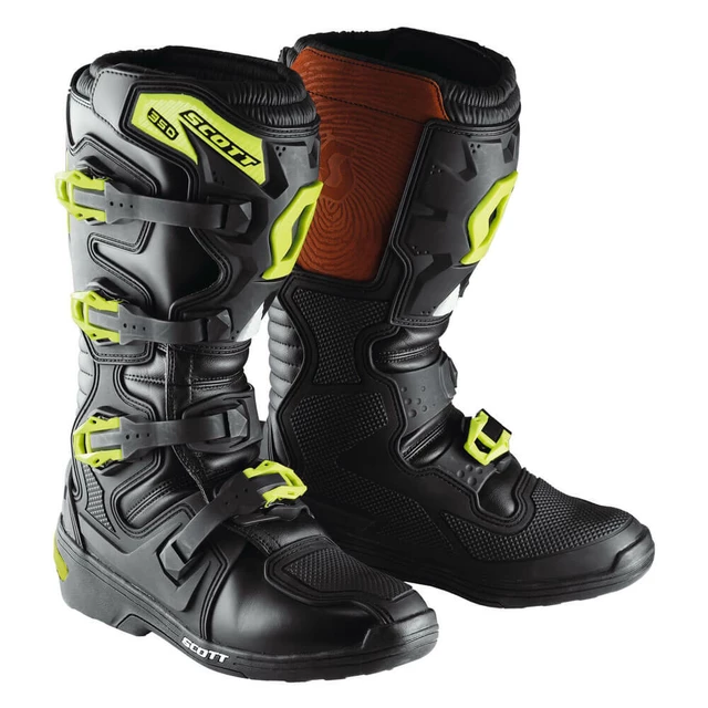 Motocross Boots Scott 350 Boot - Black-Green