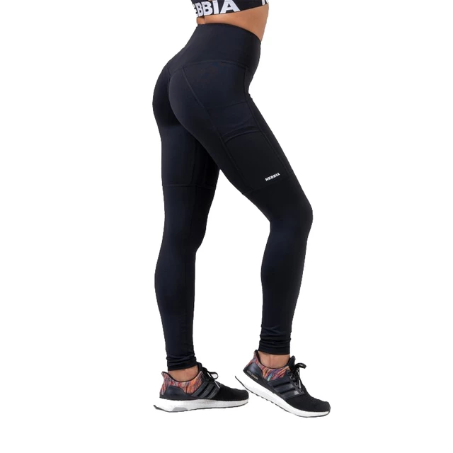 Női leggings Nebbia High Waist Fit&Smart 505 - Őszibarack - fekete