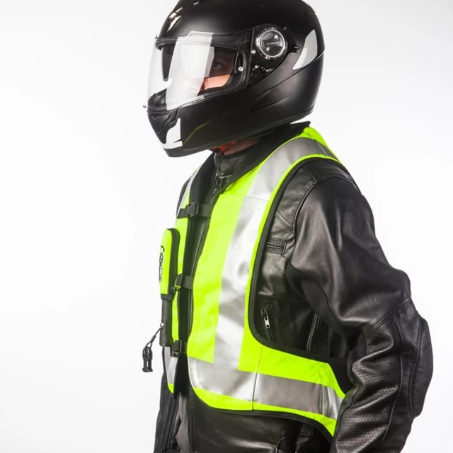 Airbagová vesta Helite Turtle HiVis 1, mechanická s trhačkou - žlutá