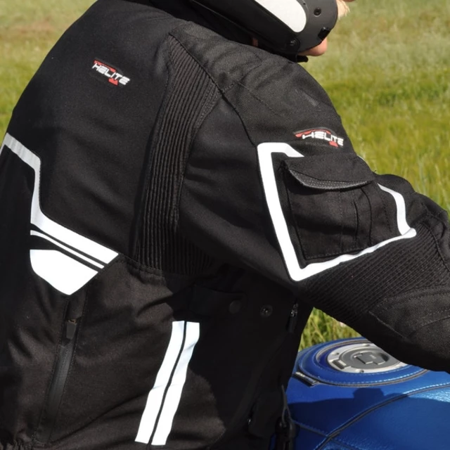Airbagová bunda Helite Touring textilná, mechanická s trhačkou - čierna