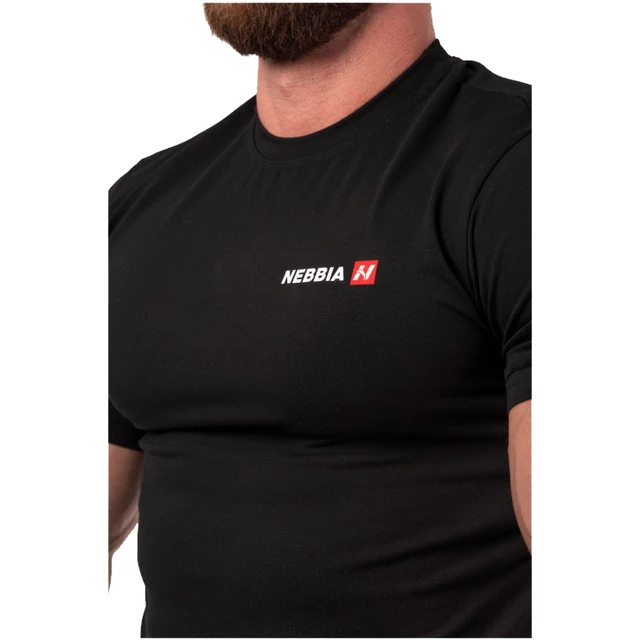 Pánske tričko Nebbia Minimalist Logo 291 - Black
