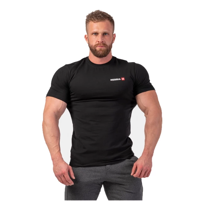 Men’s T-Shirt Nebbia Minimalist Logo 291 - Light Grey - Black