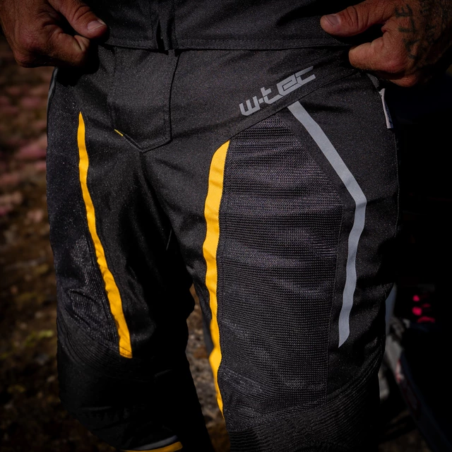 Pánské letní moto kalhoty W-TEC Durmanes - černo-žlutá