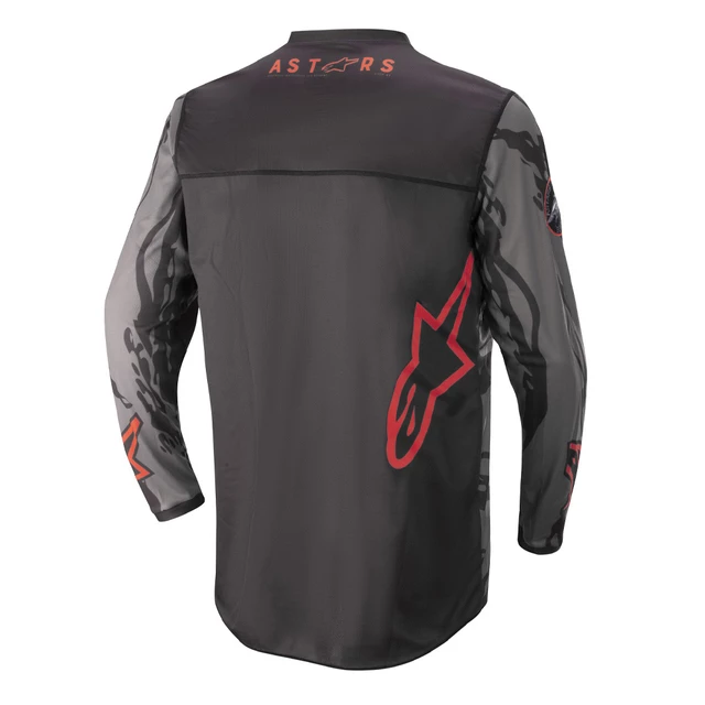Motokrosový dres Alpinestars Racer Tactical černá/šedá maskáčová/červená fluo