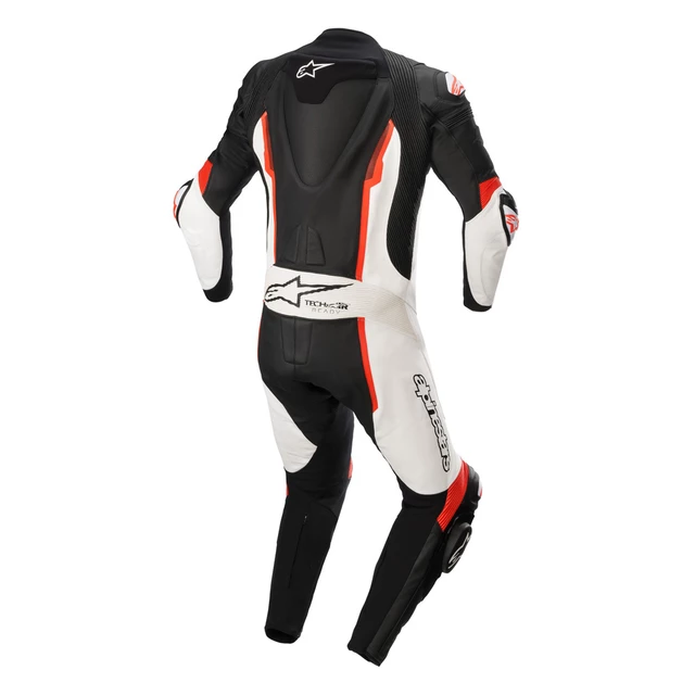 One-Piece Motorcycle Leather Suit Alpinestars Missile 2 Black/White/Fluo Red - Black/White/Fluo Red