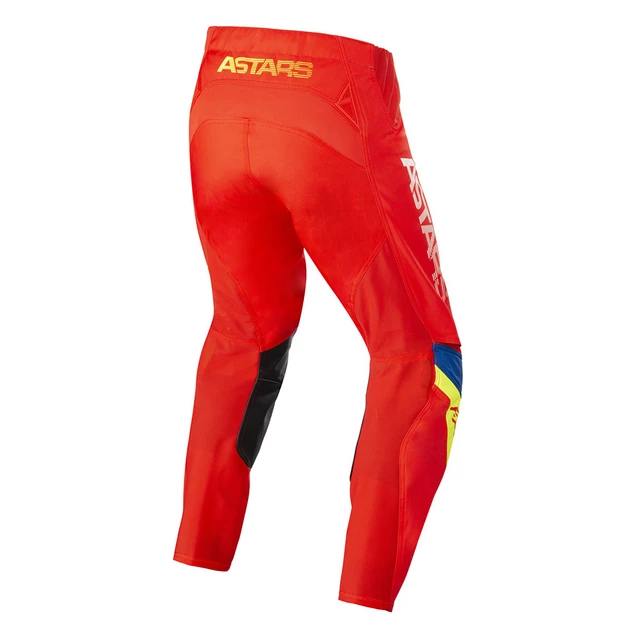 Motokrosové nohavice Alpinestars Techstar Quadro červená/žltá fluo/modrá