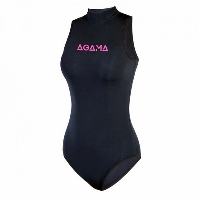 Damski jednoczęściowy neoprenowy strój kąpielowy Agama Swimming - Czarny - Czarny