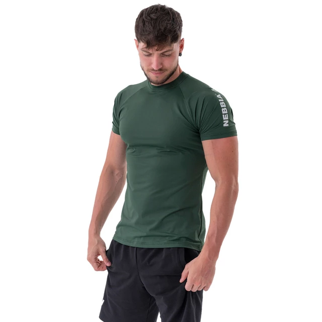 Pánske športové tričko Nebbia „Essentials“ 326 - Dark Green