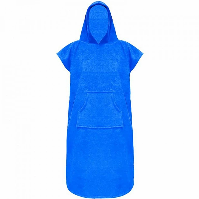 Ponczo ręcznikowe frotte z kapturem Agama Poncho Extra Dry - Czarny - Królewski niebieski