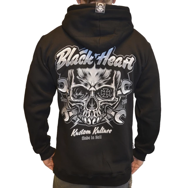 Hooded Sweatshirt BLACK HEART Trigger Zip - Black