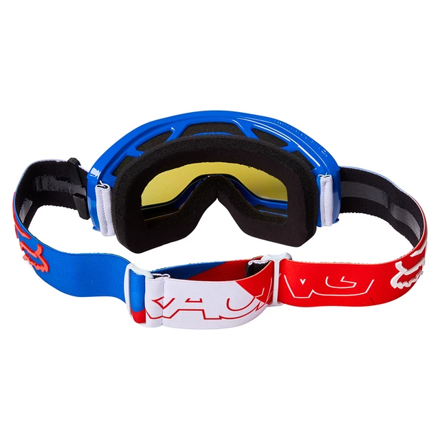 Children’s Mirrored Motocross Goggles FOX Yth Main Skew Spk OS White Red Blue MX22