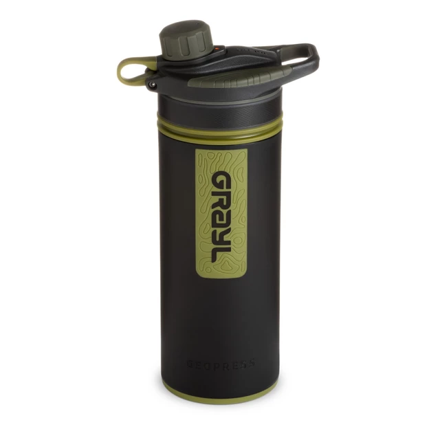 Water Purifier Bottle Grayl Geopress - Oasis Green - Camo Black