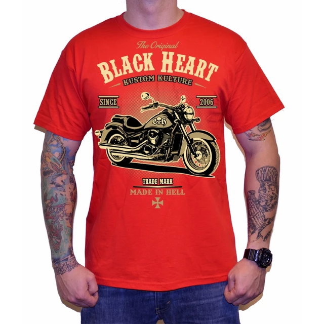 Póló BLACK HEART Harley Red - piros