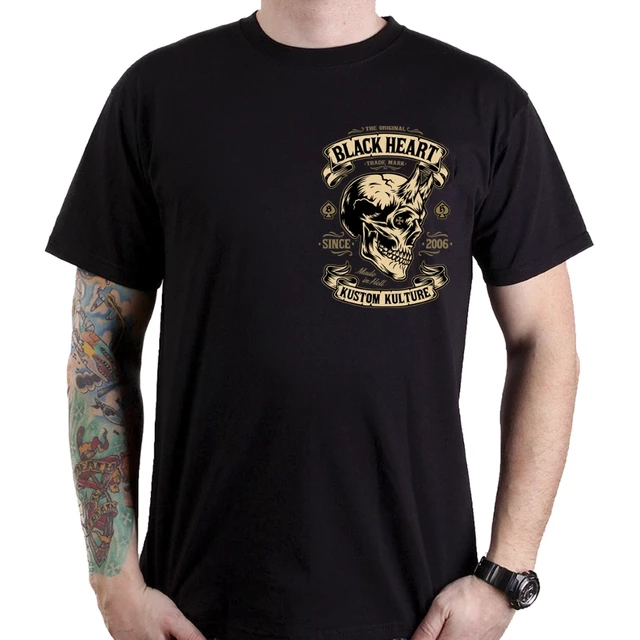 Męska koszulka T-shirt BLACK HEART Devil Skull