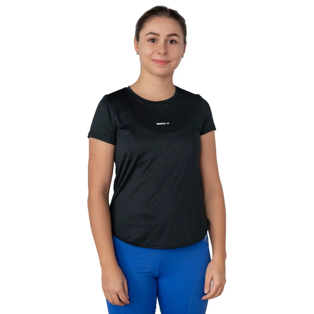 Damska koszulka sportowa T-shirt Nebbia "Airy" FIT Activewear 438 - Biały - Czarny