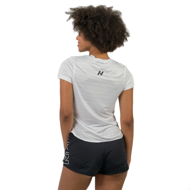 Damska koszulka sportowa T-shirt Nebbia "Airy" FIT Activewear 438 - Biały
