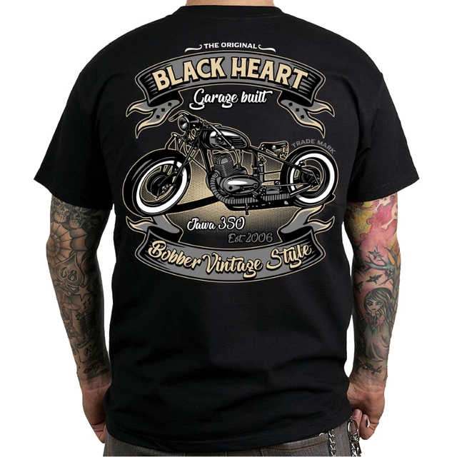 Koszulka motocyklowa BLACK HEART Bobber 350 - Czarny