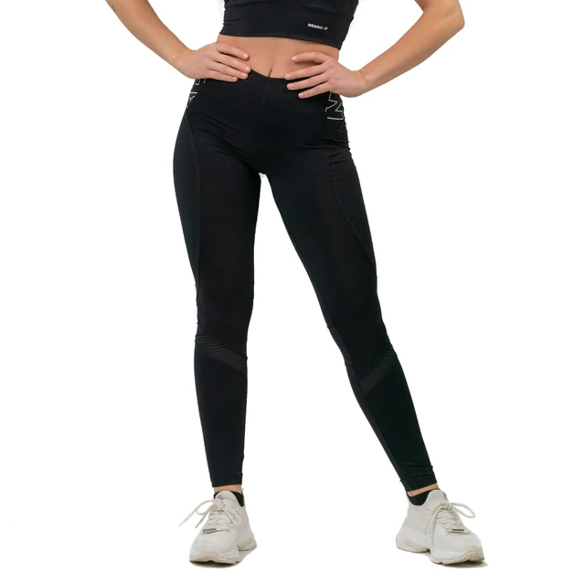 Női leggings magas derékkal Nebbia FIT Activewear 443 - fekete - fekete