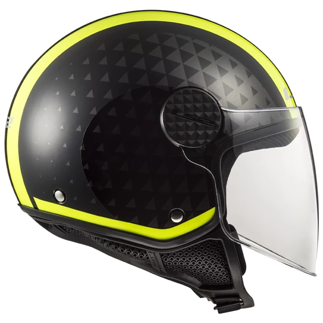 Motorcycle Helmet LS2 OF558 Sphere Lux - Crush Black H-V Yellow