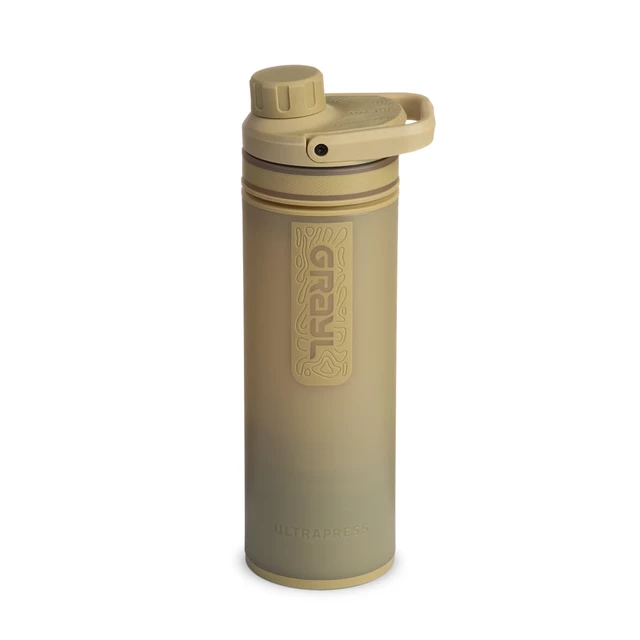 Water Purifier Bottle Grayl UltraPress - Camp Black - Desert Tan
