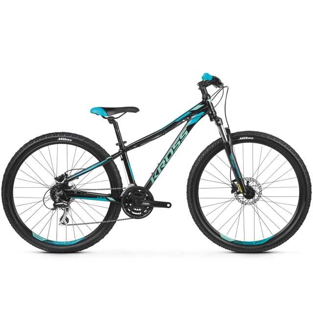 Dámsky horský bicykel Kross Lea 5.0 27,5" - model 2020 - grafitová/ružová/fialová - čierno-tyrkysová