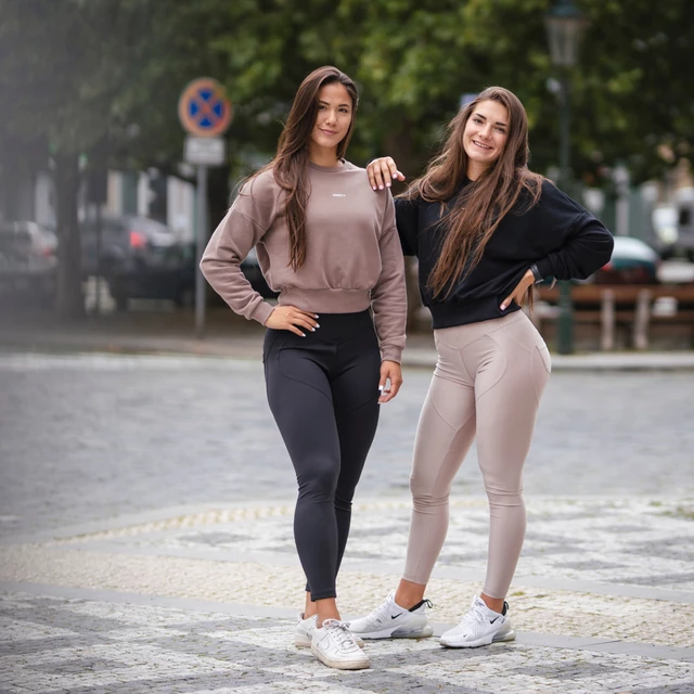 Női leggings magas derékkal Nebbia Lifting Effect Bubble Butt 587 - Krémszínű