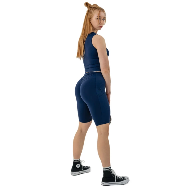 High-Waisted Cycling Shorts Nebbia 10” GYM THERAPY 628 - Dark Blue