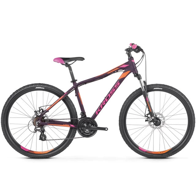 Dámsky horský bicykel Kross Lea 3.0 27,5" SR - model 2021 - fialová/ružová/oranžová