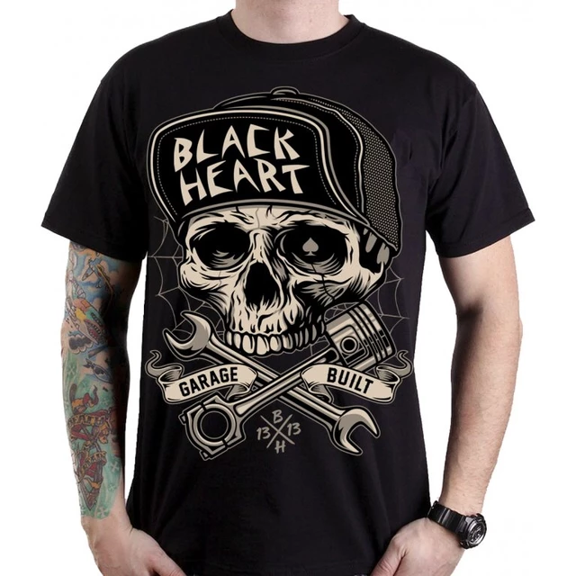 Póló BLACK HEART Garage Built - fekete - fekete
