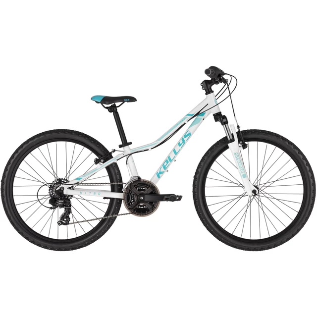 Junior kerékpár KELLYS KITER 50 24" - modell 2022 - Neon Sárga - fehér