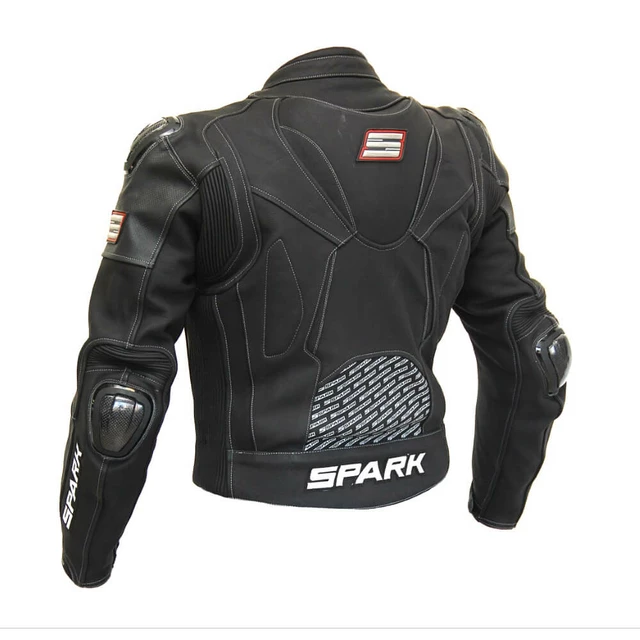 Pánska kožená moto bunda Spark ProComp - čierna
