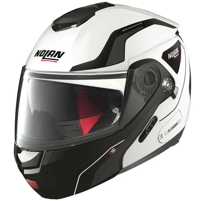 Motorcycle Helmet Nolan N90-2 Straton N-Com Metal White - Black-White