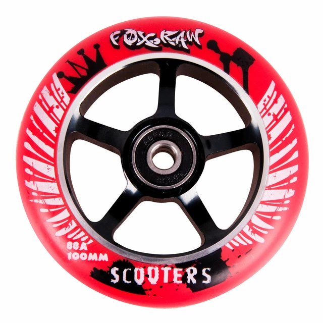 Spare wheel for scooter FOX PRO Raw 03 100 mm - Red-Black