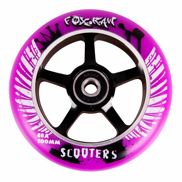 Spare wheel for scooter FOX PRO Raw 03 100 mm - Purple-Black
