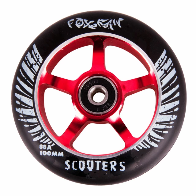Spare wheel for scooter FOX PRO Raw 03 100 mm - Black-Red