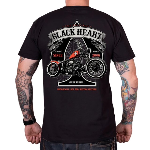 Triko BLACK HEART Orange Chopper - černá